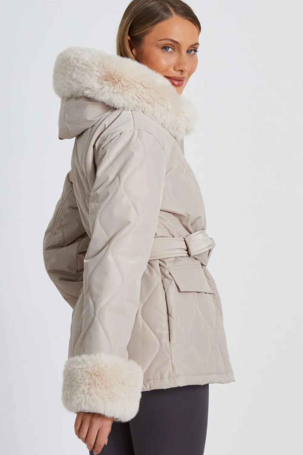 Quiz Jackets & Coats|Casual Clothing>Faux Fur Trim Jacket