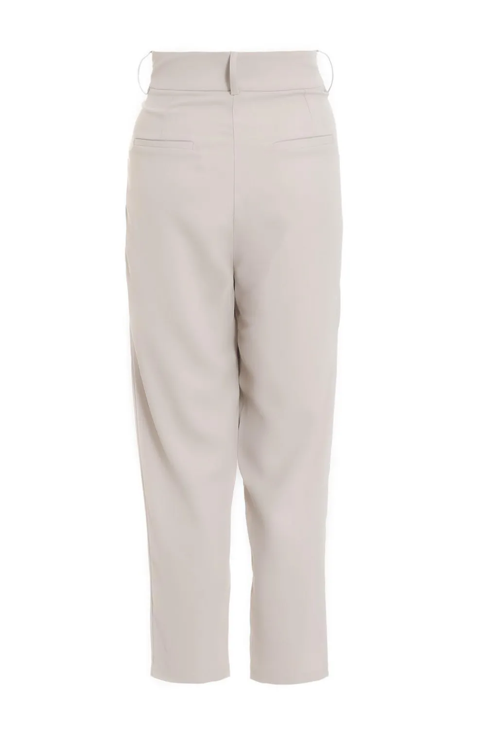 Quiz Workwear|Trousers>Stone High Waisted Tapered Trousers