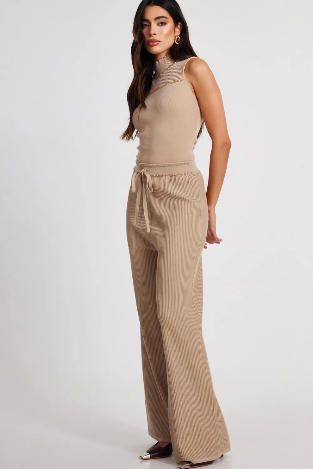 Quiz Workwear|Trousers>Knit Beaded Trousers