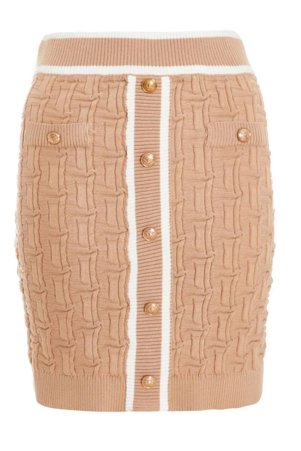 Quiz Skirts|Knitwear>Stone Knit Contrast Trim Skirt