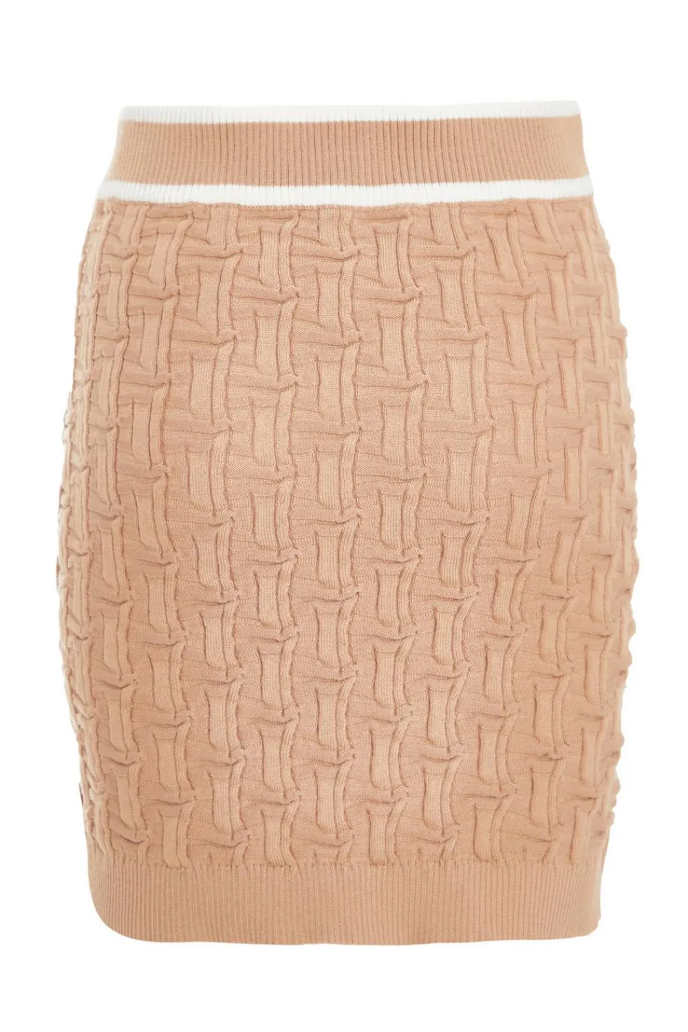 Quiz Skirts|Knitwear>Stone Knit Contrast Trim Skirt