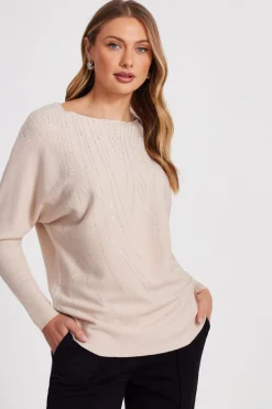 Quiz Knitwear|Jumpers>Stone Knit Diamante Jumper