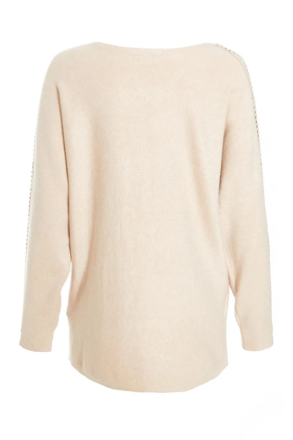 Quiz Knitwear|Jumpers>Knit Diamante Sleeve Jumper