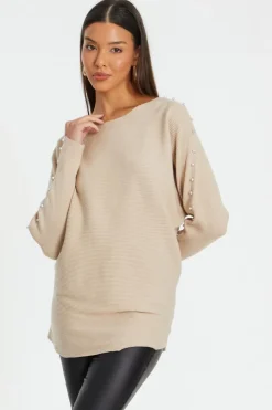 Quiz Knitwear|Jumpers>Knitted Beaded Batwing Jumper