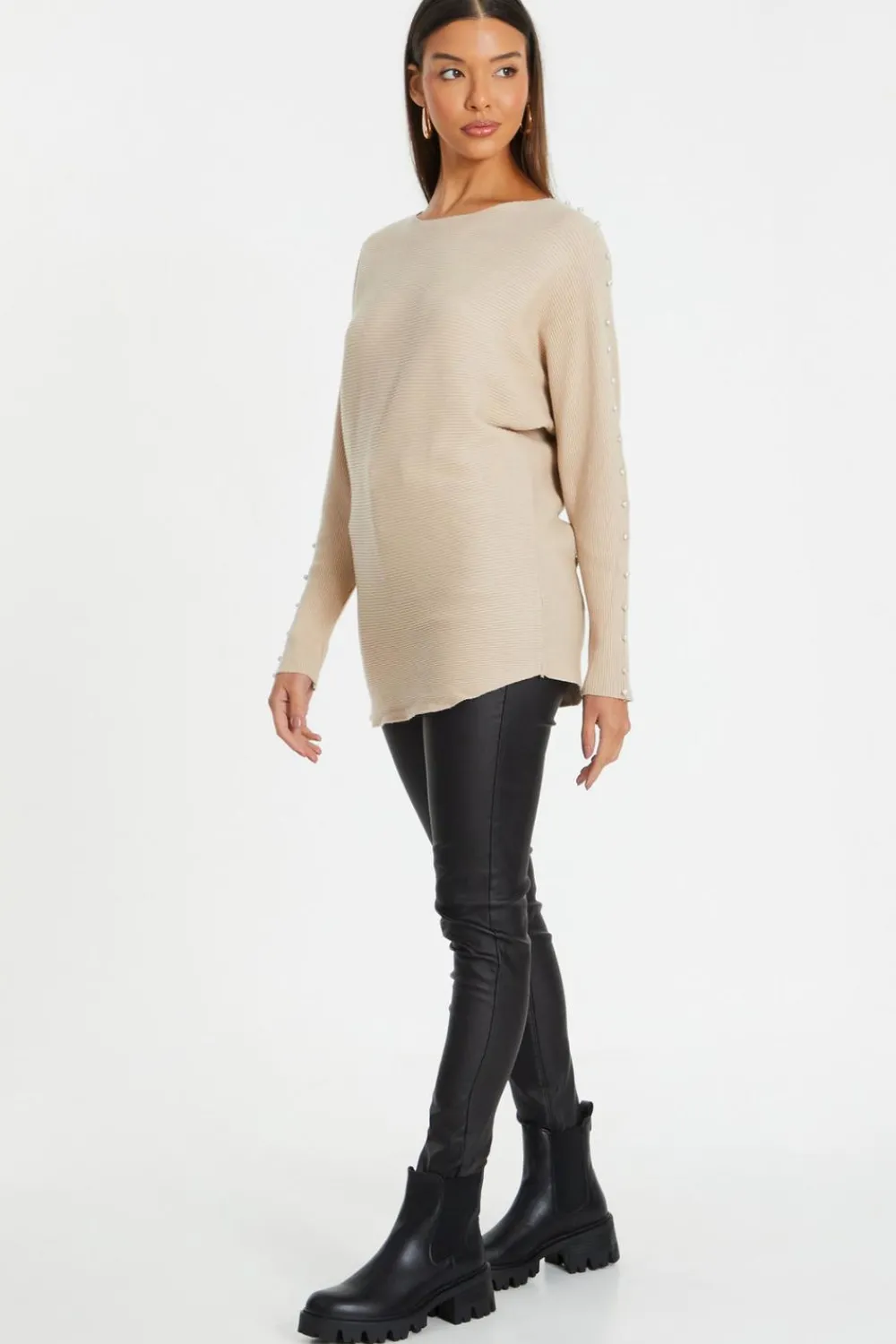 Quiz Knitwear|Jumpers>Knitted Beaded Batwing Jumper