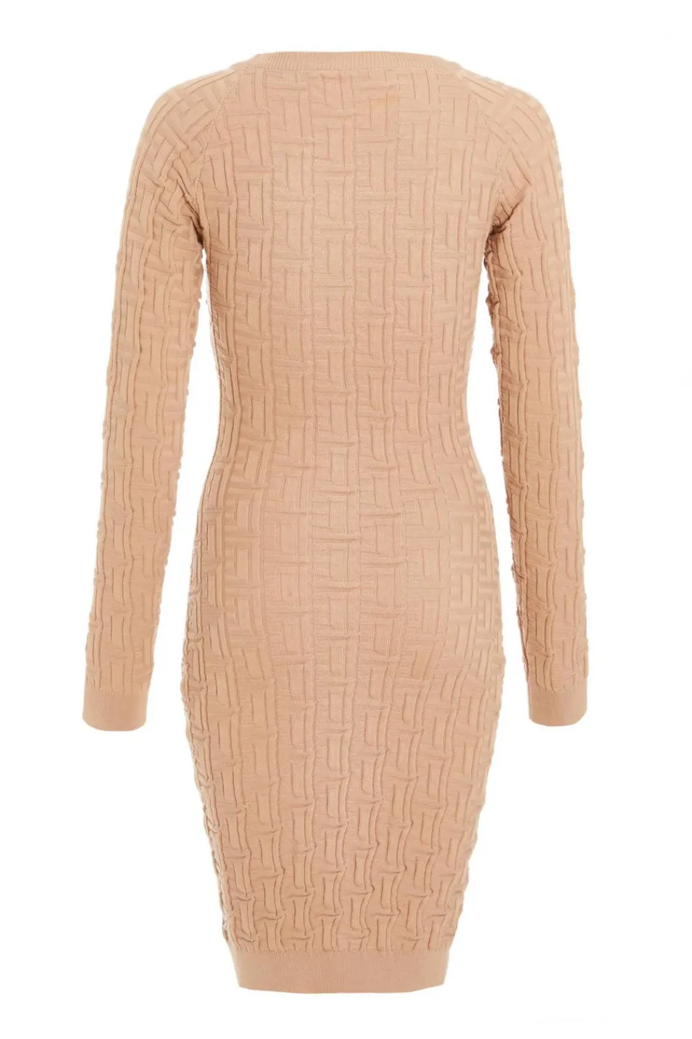 Quiz Workwear|Knitwear>Stone Knitted Jacquard Mini Dress