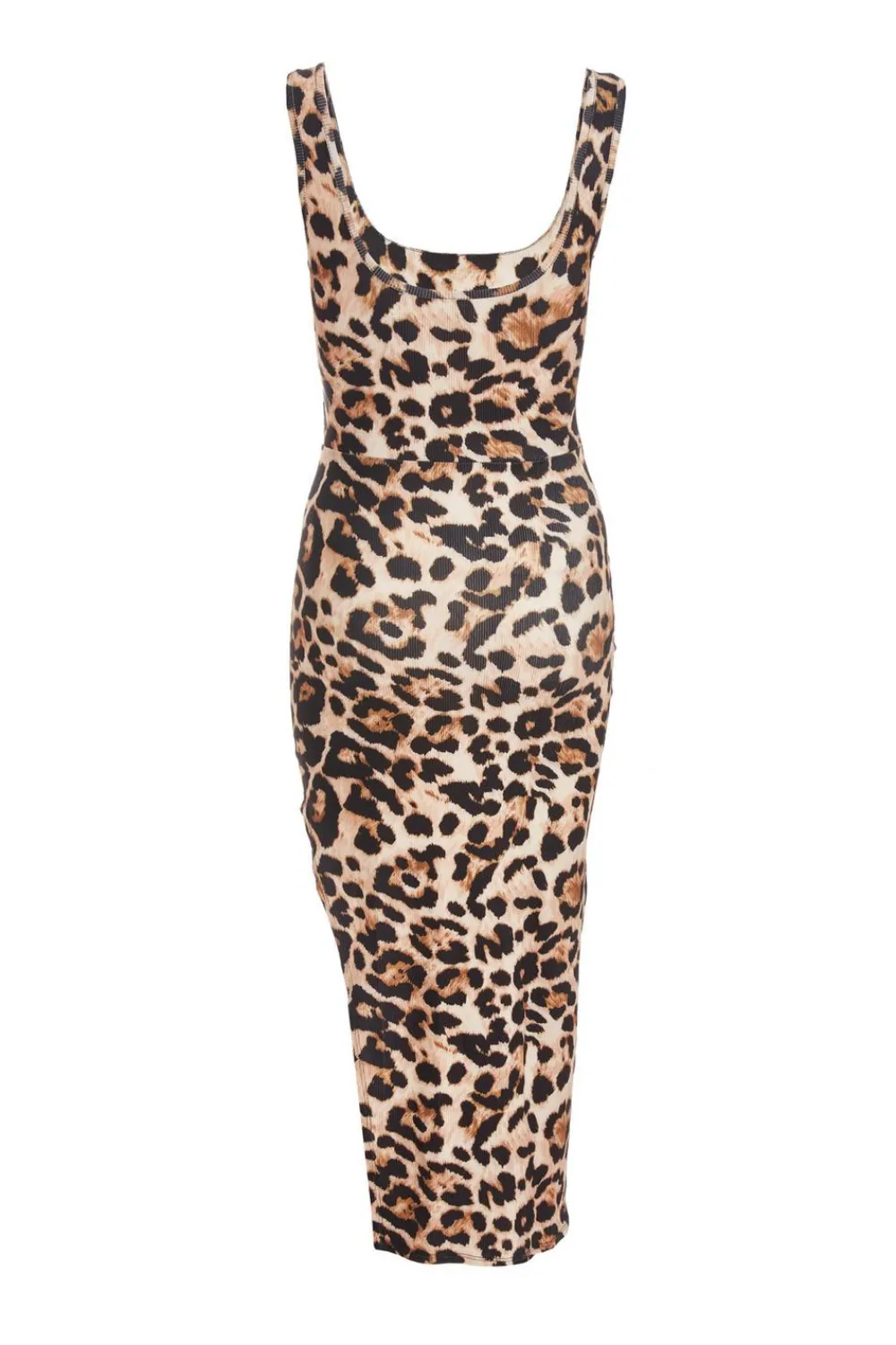 Quiz Summer Clothes|Holiday>Stone Leopard Print Bodycon Midi Dress