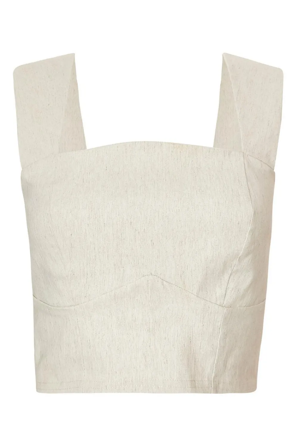 Quiz Summer Tops|Going Out Tops>Stone Linen Crop Top