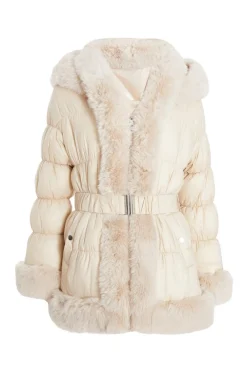 Quiz Casual Clothing>Padded Faux Fur Trim Jacket
