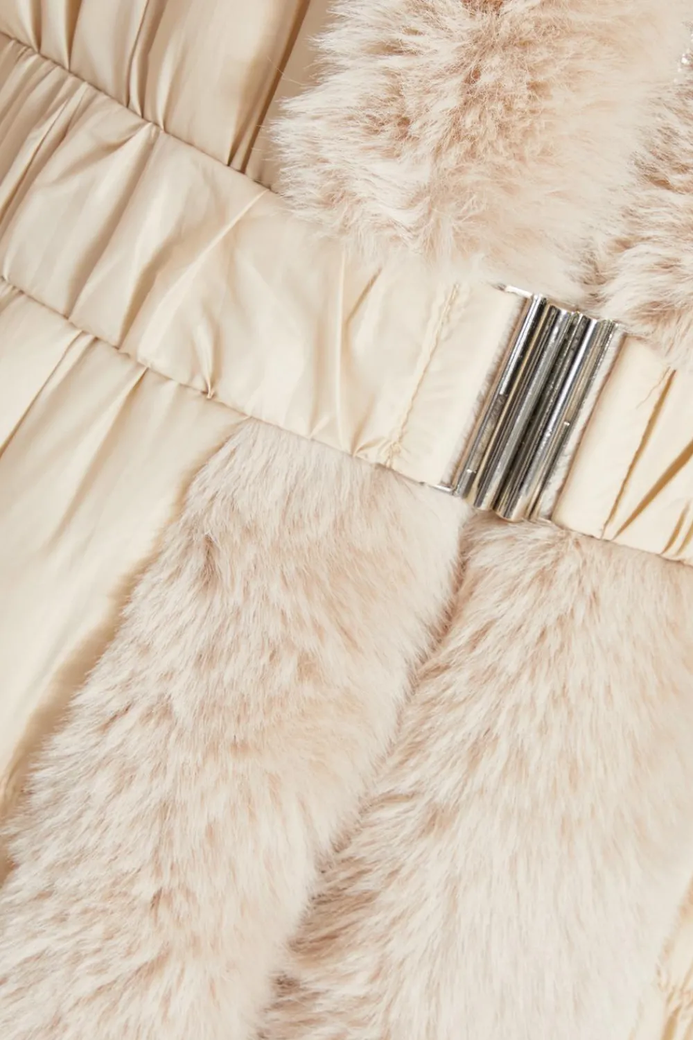 Quiz Casual Clothing>Padded Faux Fur Trim Jacket