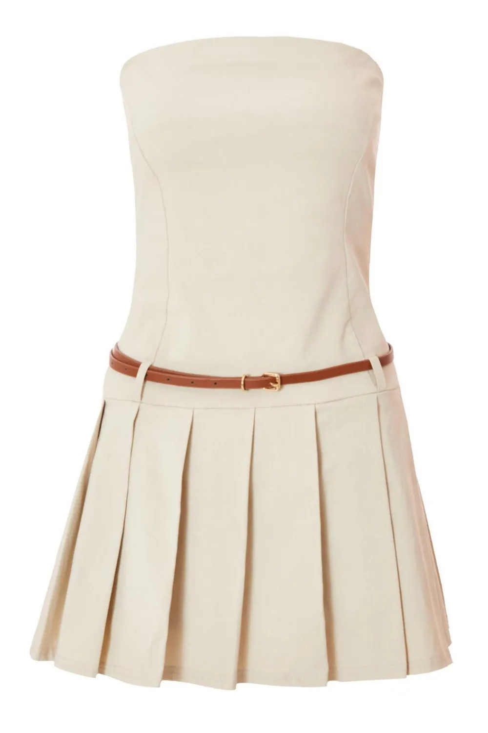 Quiz Playsuits|Playsuits>Stone Pleated Skort Playsuit