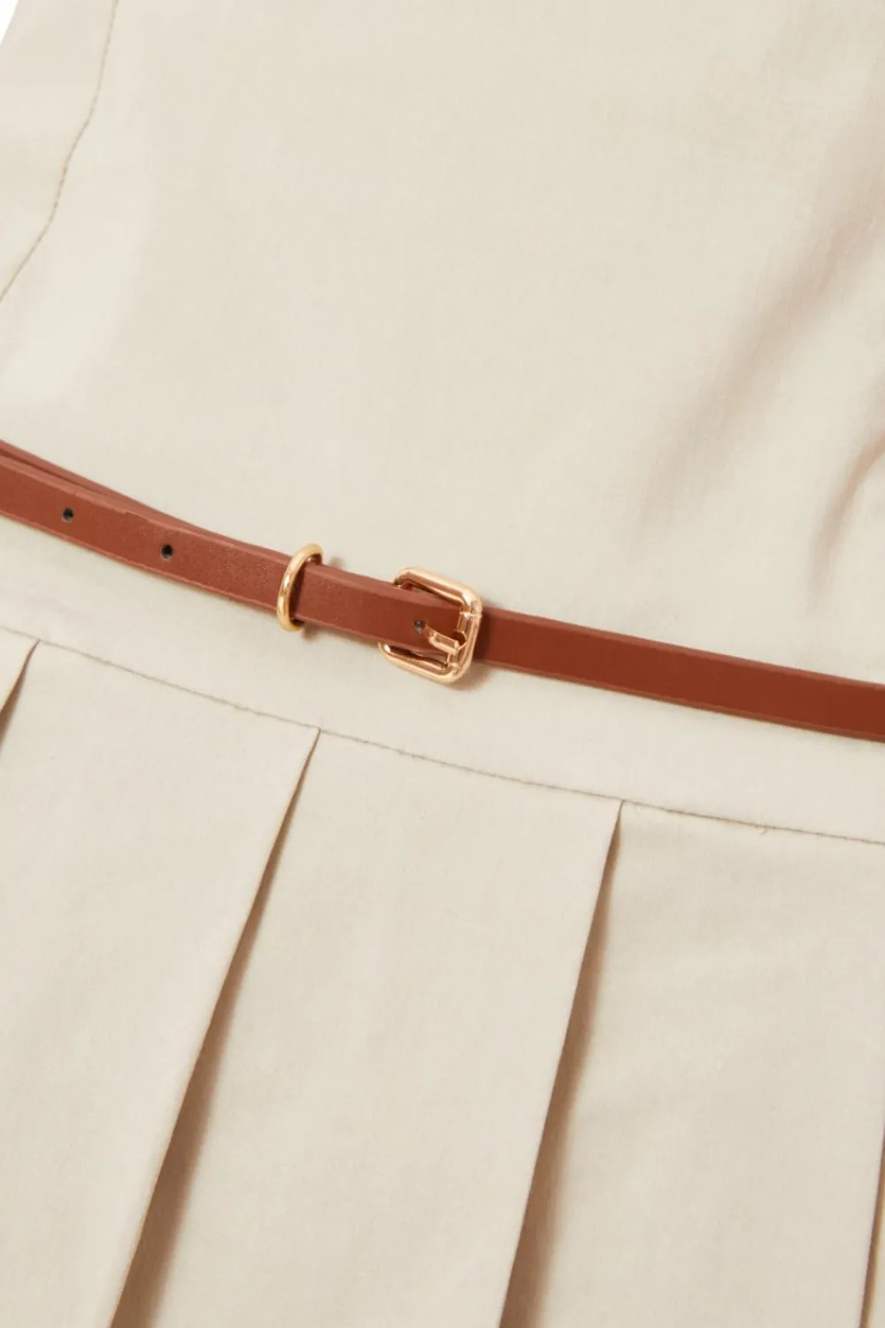Quiz Playsuits|Playsuits>Stone Pleated Skort Playsuit
