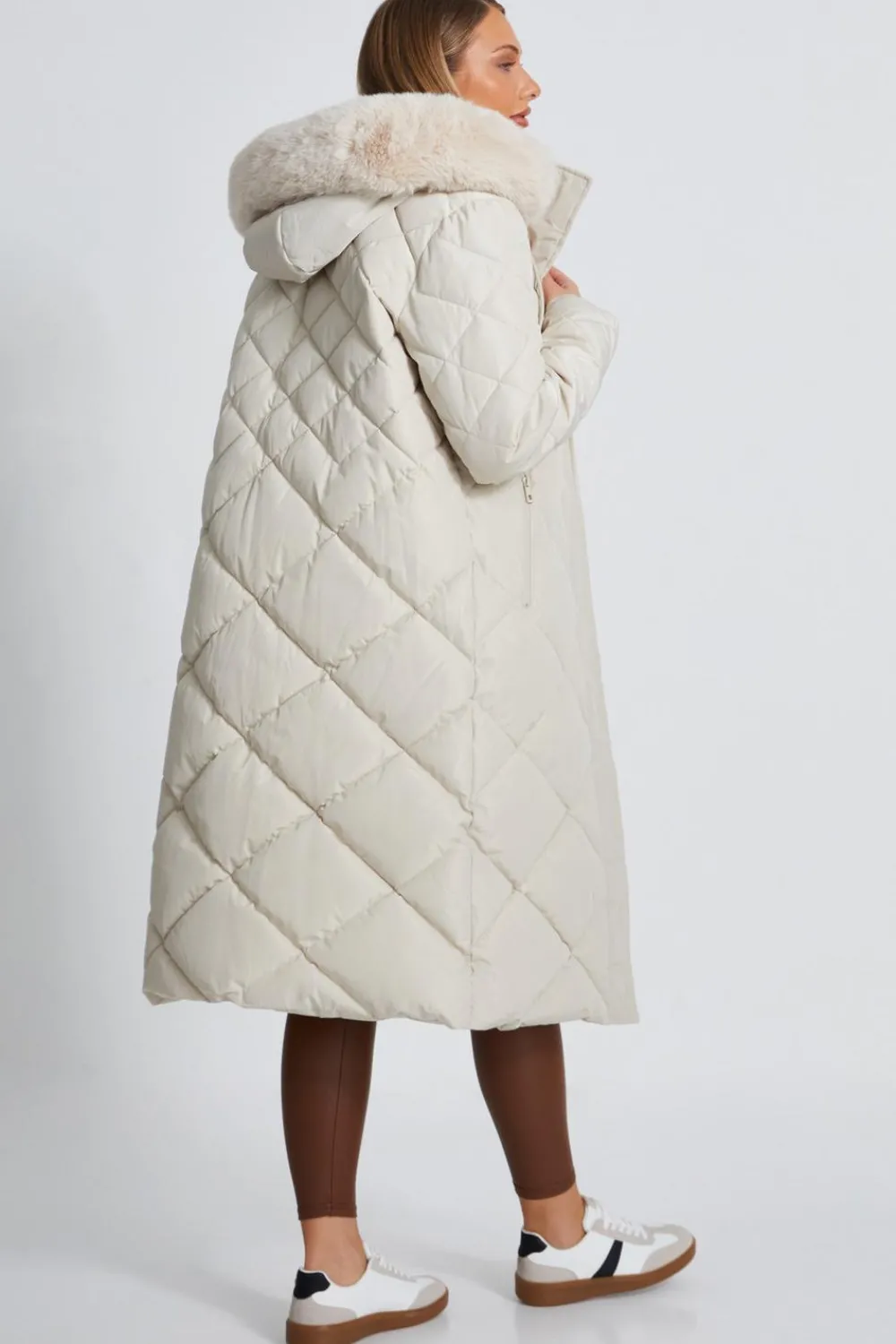 Quiz Jackets & Coats|Casual Clothing>Stone Quilted Long Parka