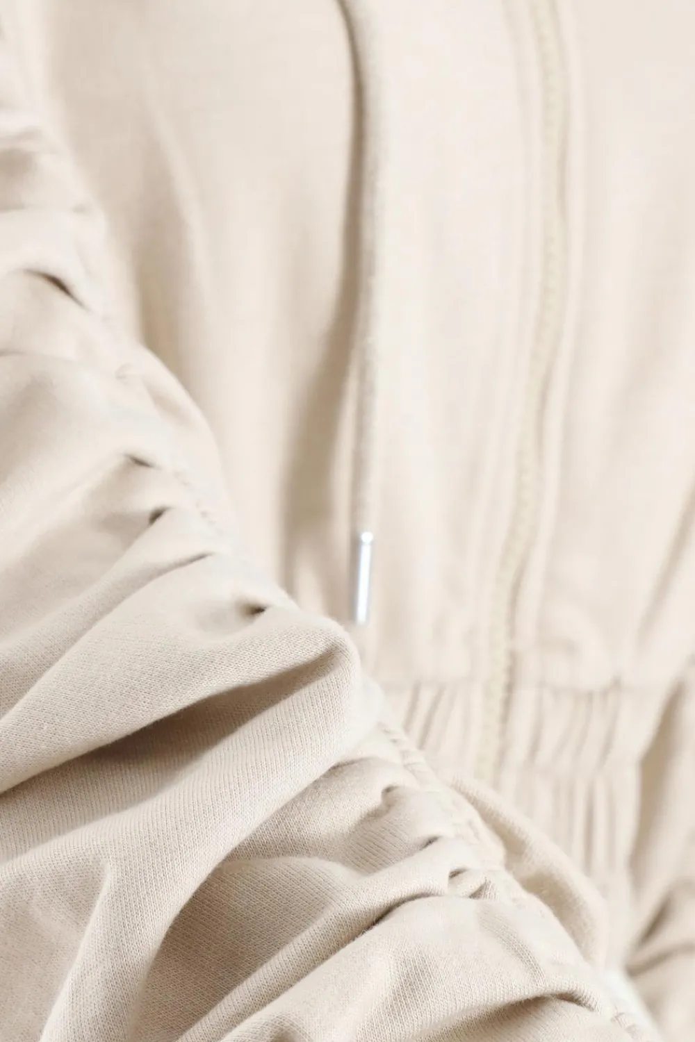 Quiz Everyday Essentials|Co-Ords>Ruched Sleeve Cropped Hoodie