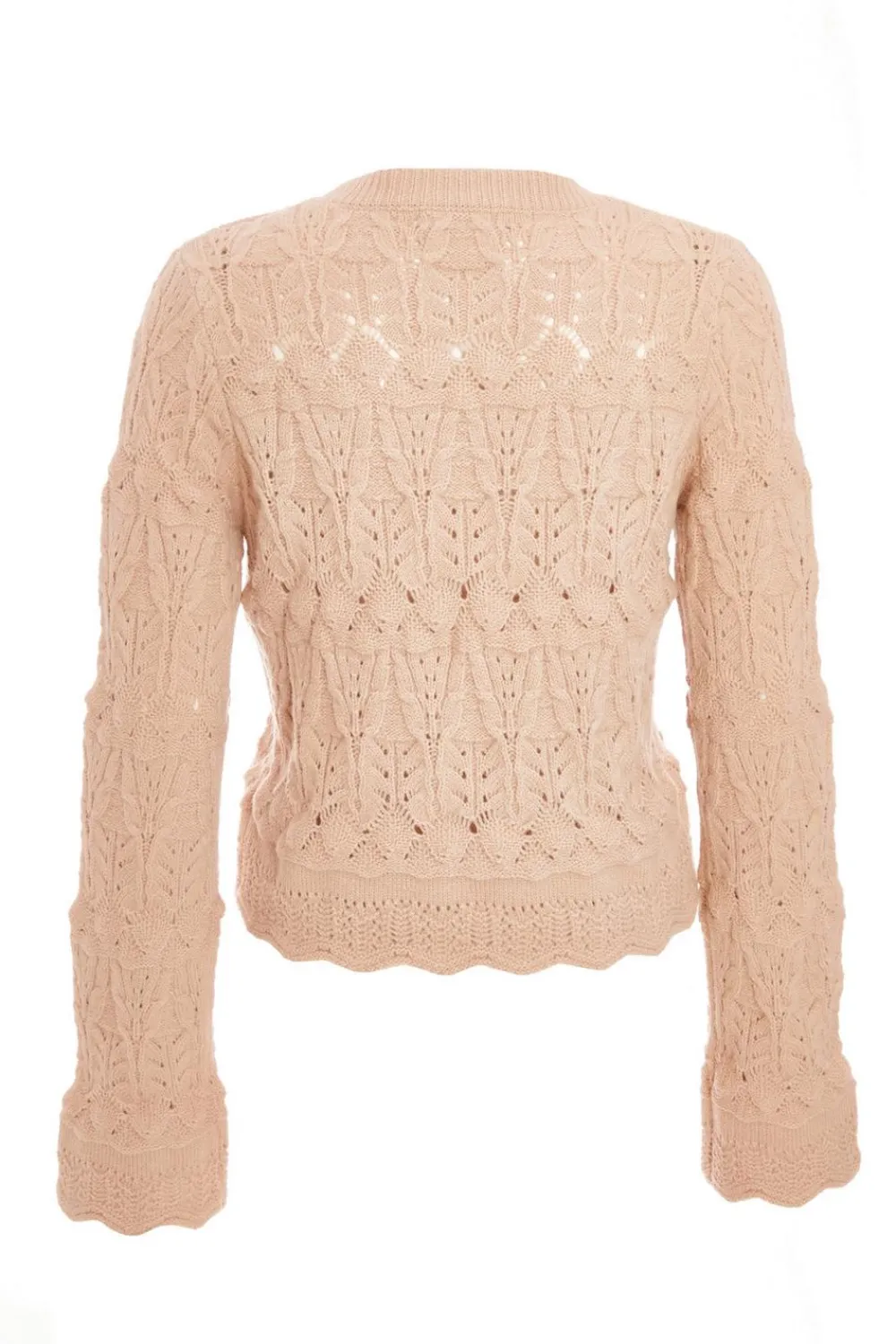 Quiz Knitwear|Casual Clothing>Stone Scalloped Knit Jumper