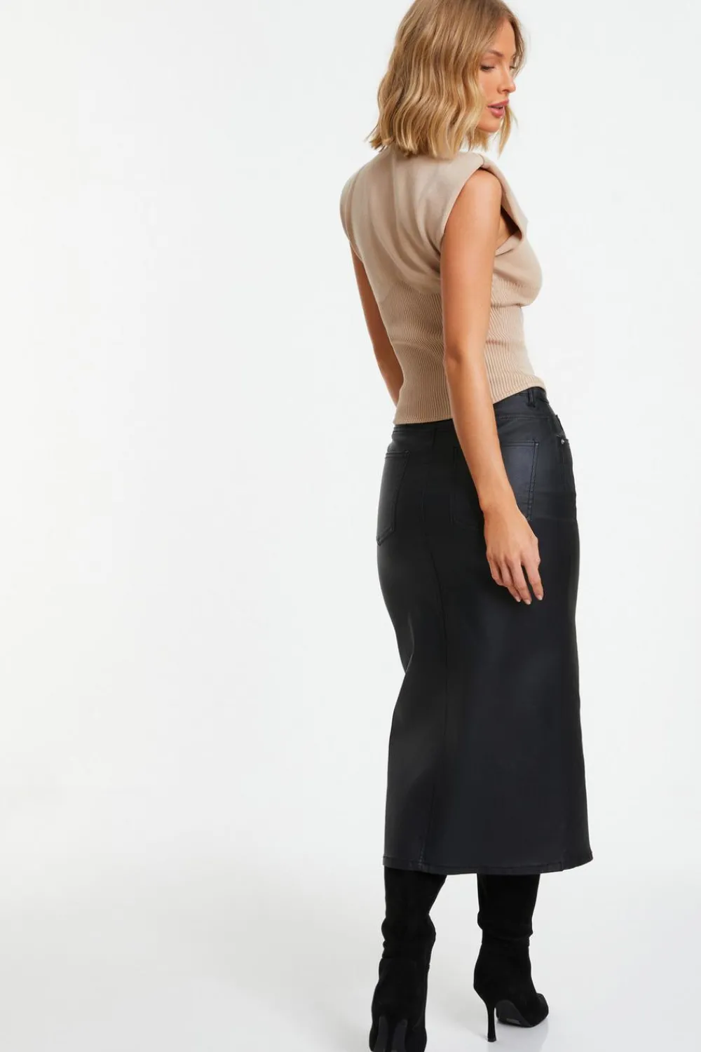 Quiz Workwear|Tops>Stone Seamless Knitted Vest