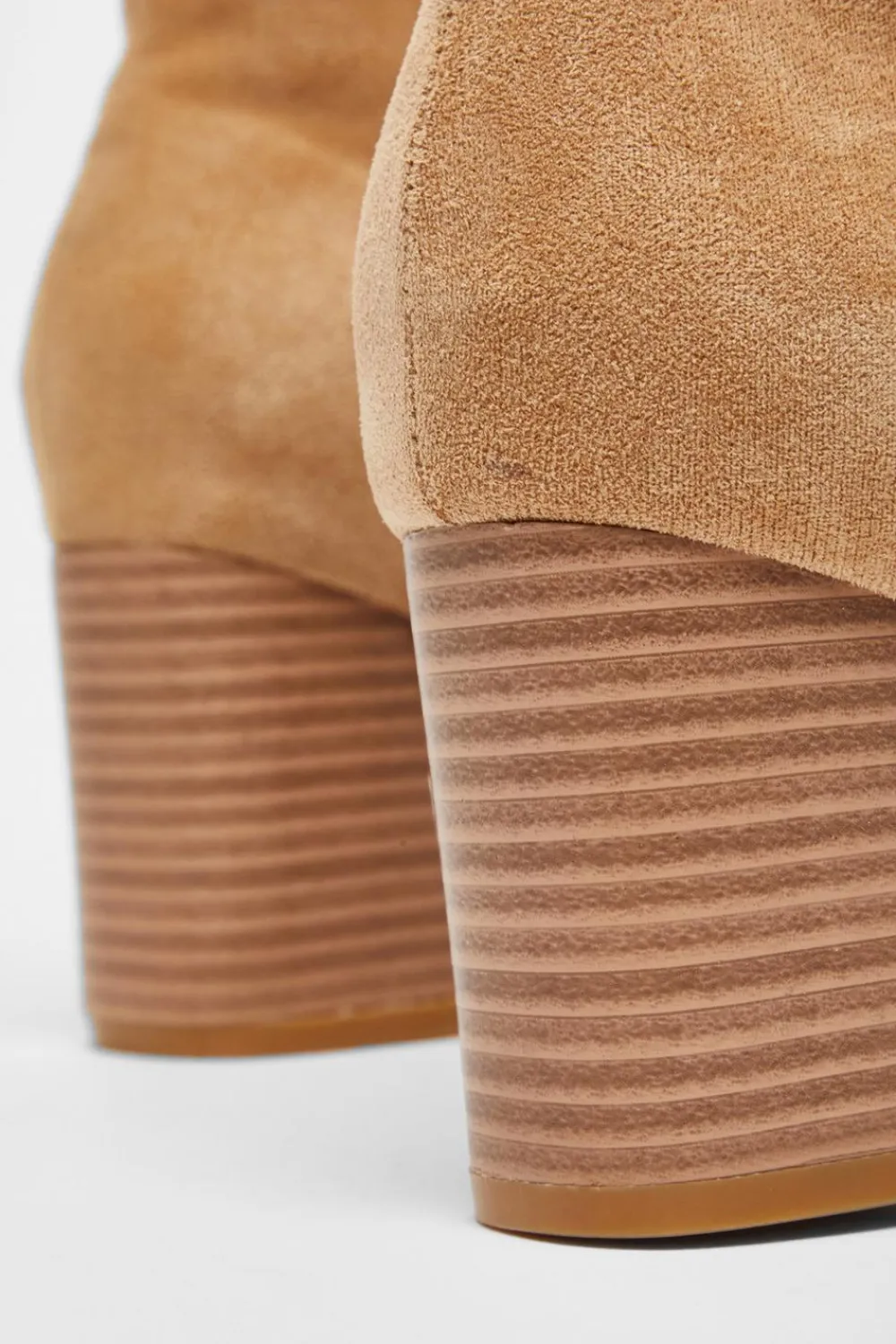 Quiz Heels|Boots>Tan Faux Suede High Heel Ankle Boot