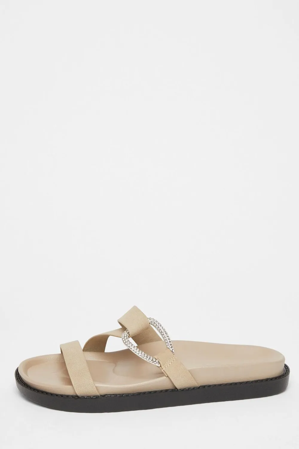 Quiz Sandals|Holiday Shoes>Taupe Faux Leather Flat Sandals