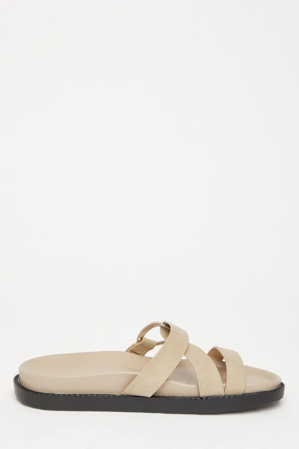 Quiz Sandals|Holiday Shoes>Taupe Faux Leather Flat Sandals