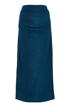 Quiz Skirts|Co-Ords>Teal Ruched Midaxi Skirt