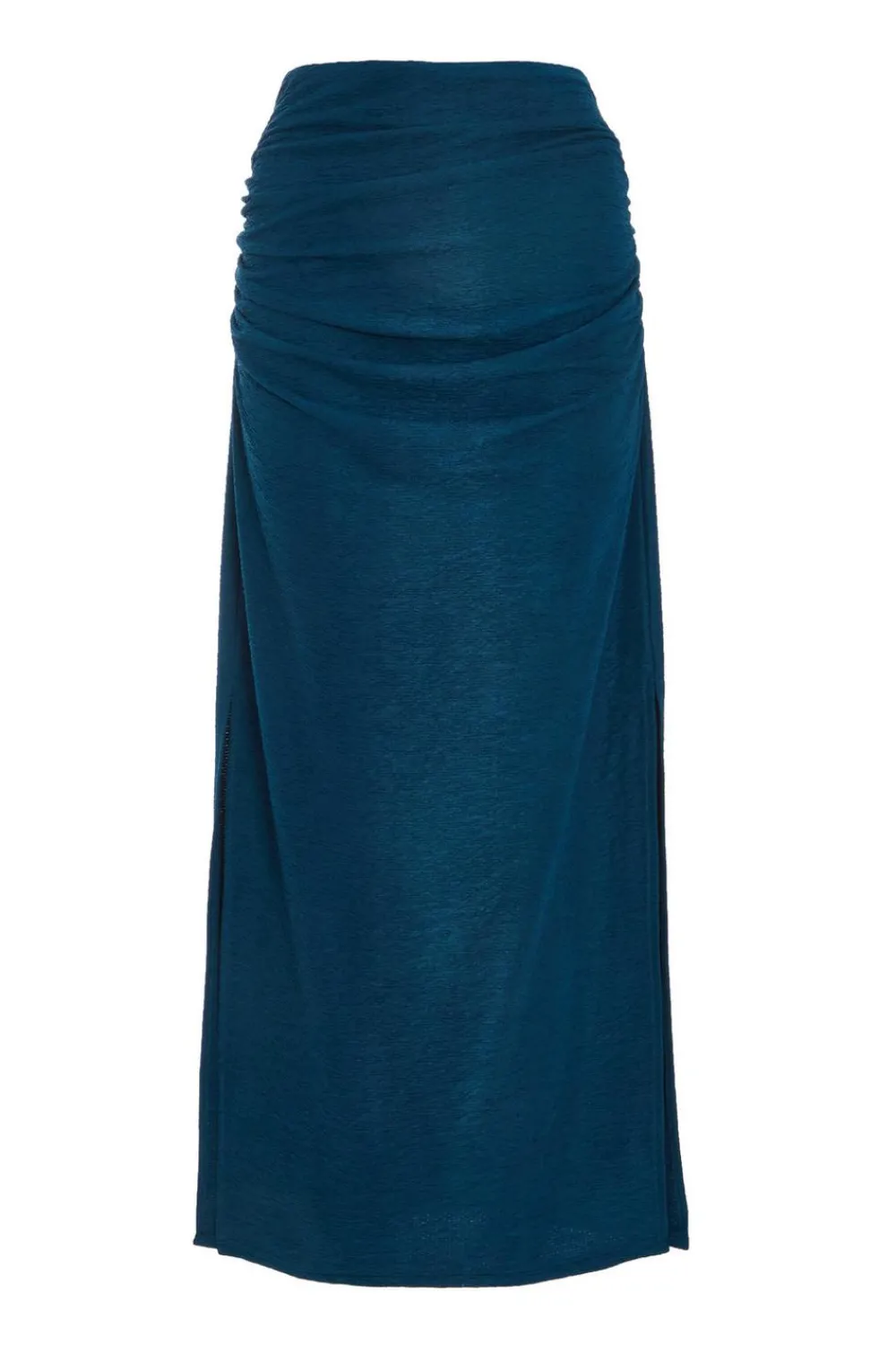 Quiz Skirts|Co-Ords>Teal Ruched Midaxi Skirt