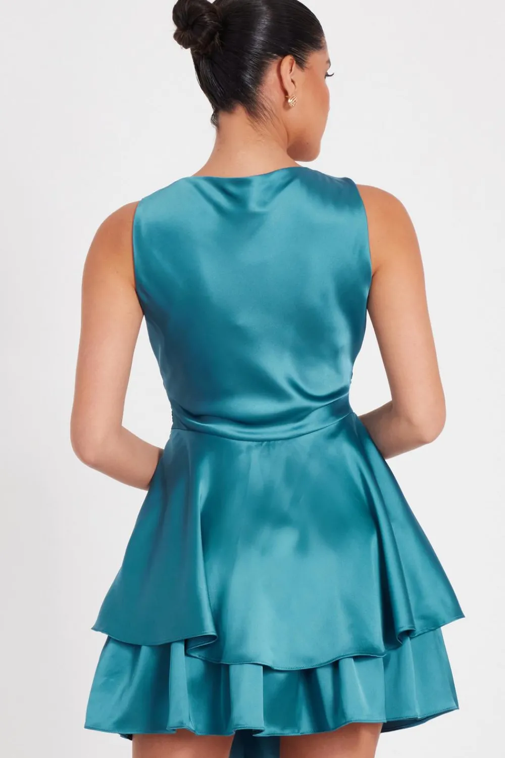 Quiz Going Out|Dresses>Satin Frill Skater Dress