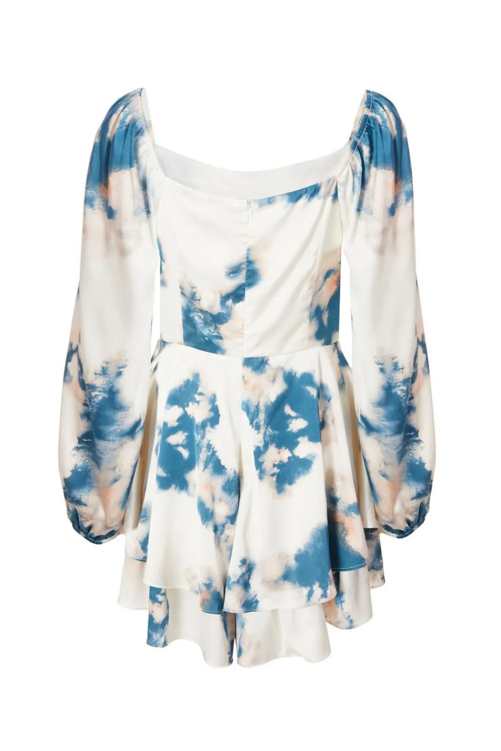 Quiz Playsuits|Summer Clothes>Teal Smudge Satin Playsuit