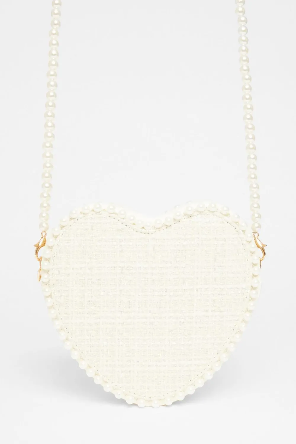 Quiz Wedding Accessories|Bags>White Boucle Heart Bag
