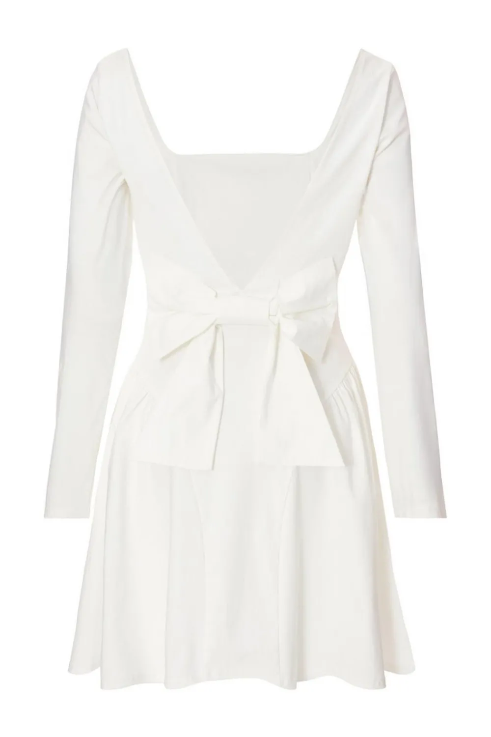 Quiz Going Out|Dresses>White Bow Back Skater Dress