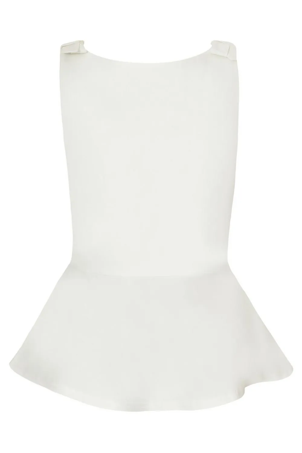 Quiz Summer Tops|Going Out Tops>White Bow Shoulder Peplum Top
