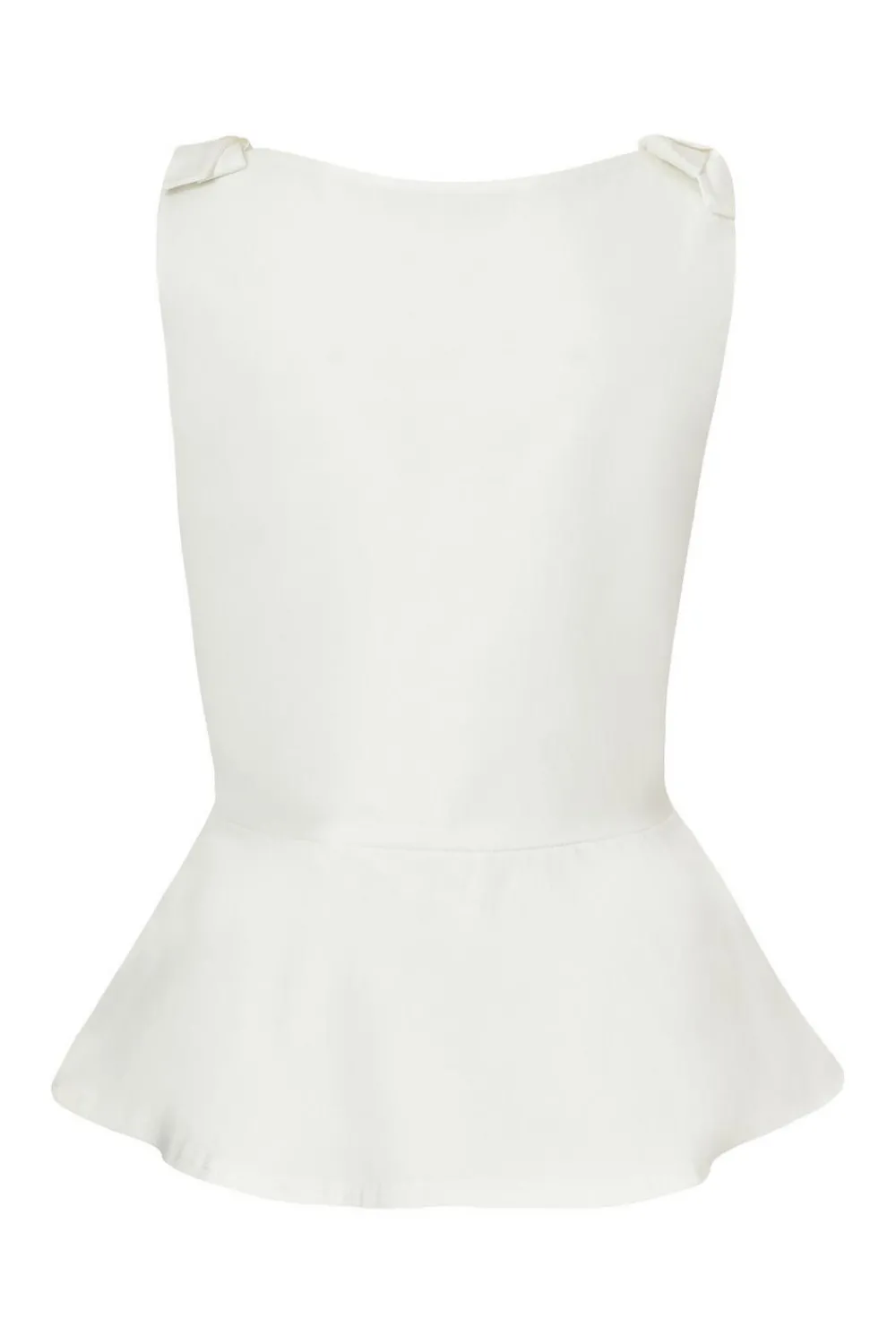 Quiz Summer Tops|Going Out Tops>White Bow Shoulder Peplum Top