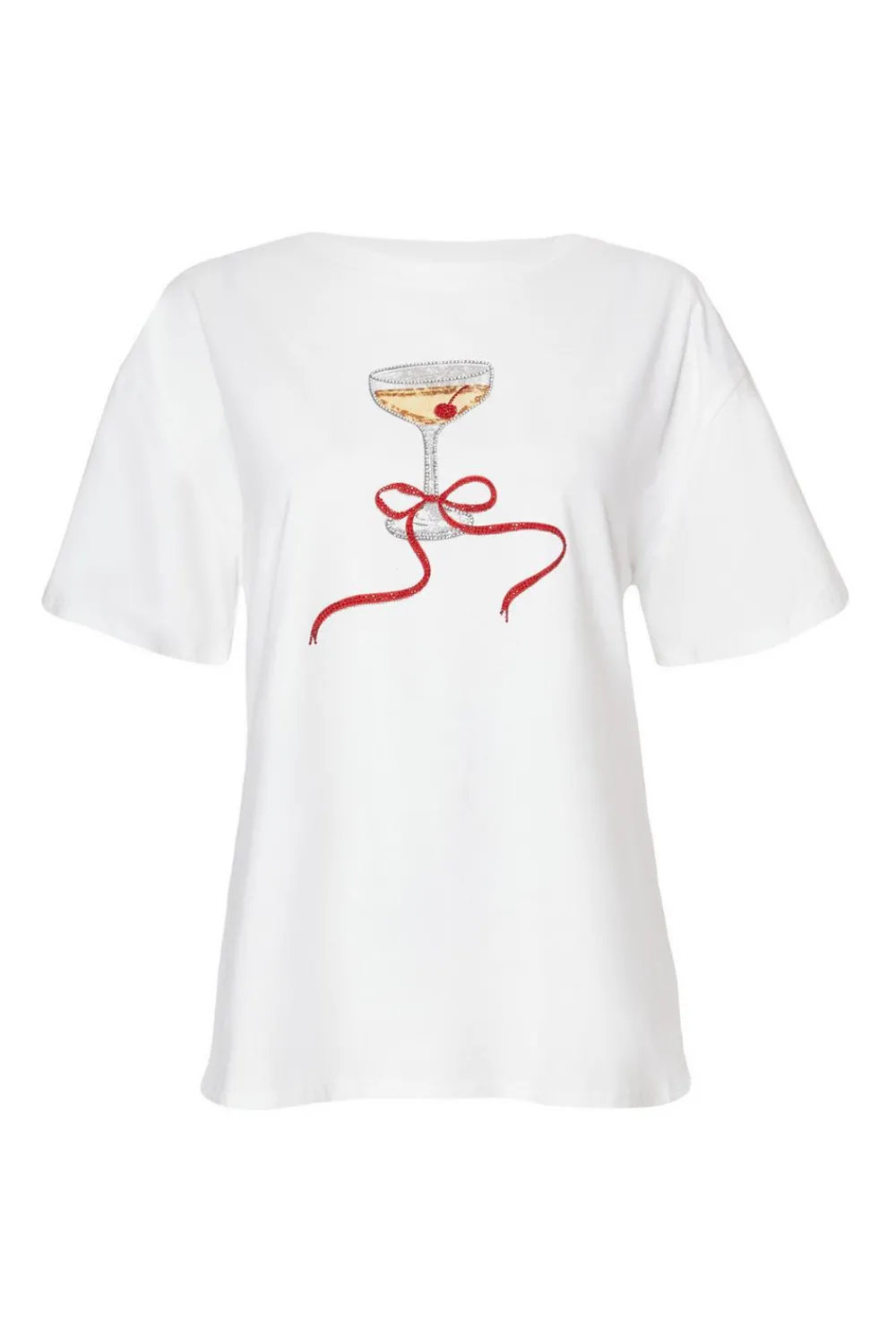 Quiz T-Shirts|Day Tops>White Cherry Martini Top