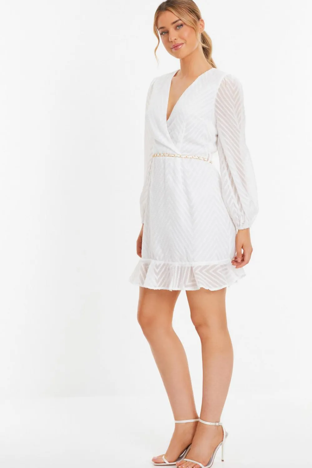Quiz Holiday|Wrap Dresses>Chevron Skater Mini Dress