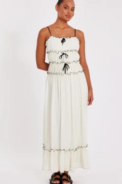 Quiz Summer Clothes|Holiday>White Chiffon Strappy Midaxi Dress