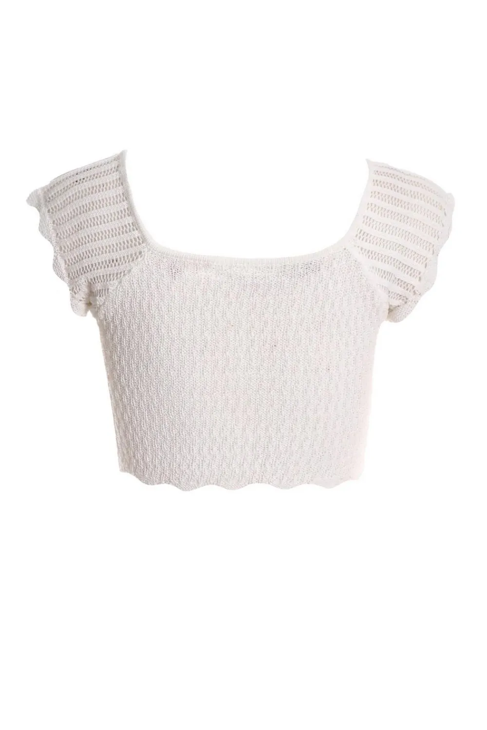 Quiz Summer Tops|Crop Tops>White Crochet Crop Top