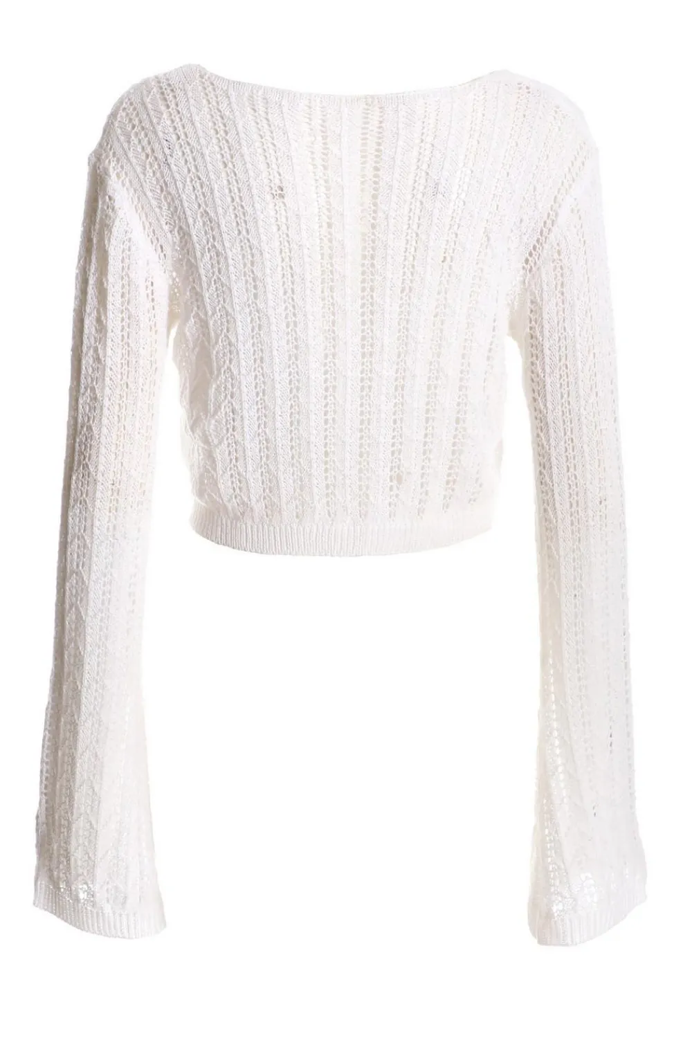 Quiz Summer Tops|Tops>White Crochet Cropped Cardigan