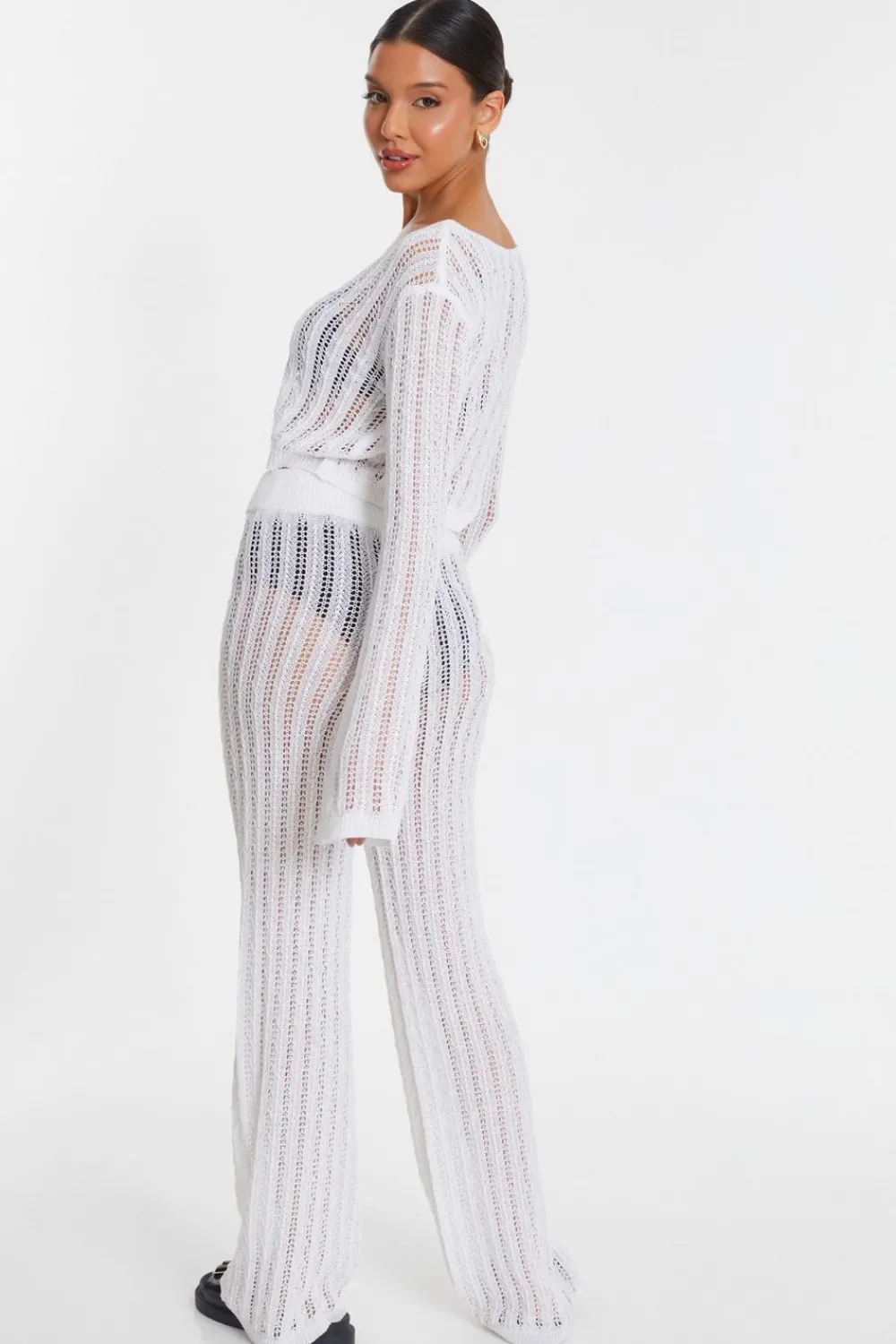 Quiz Summer Clothes|Knitwear>Crochet Knit Trousers