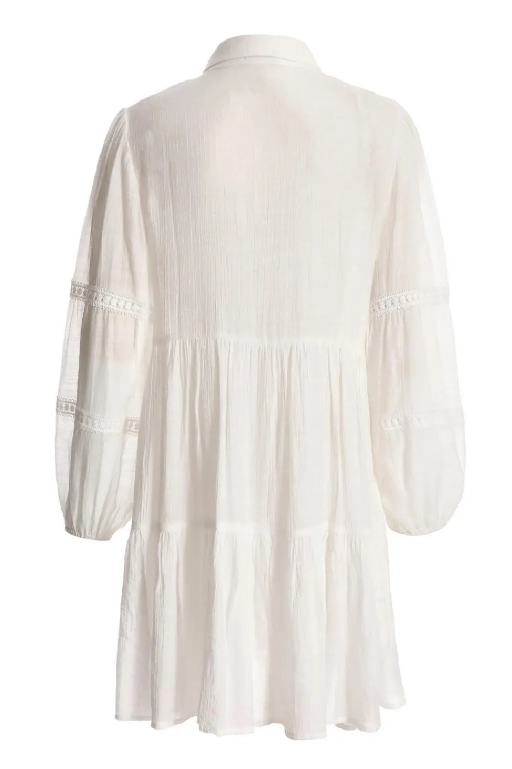Quiz Summer Clothes|Holiday>White Crochet Mini Shirt Dress