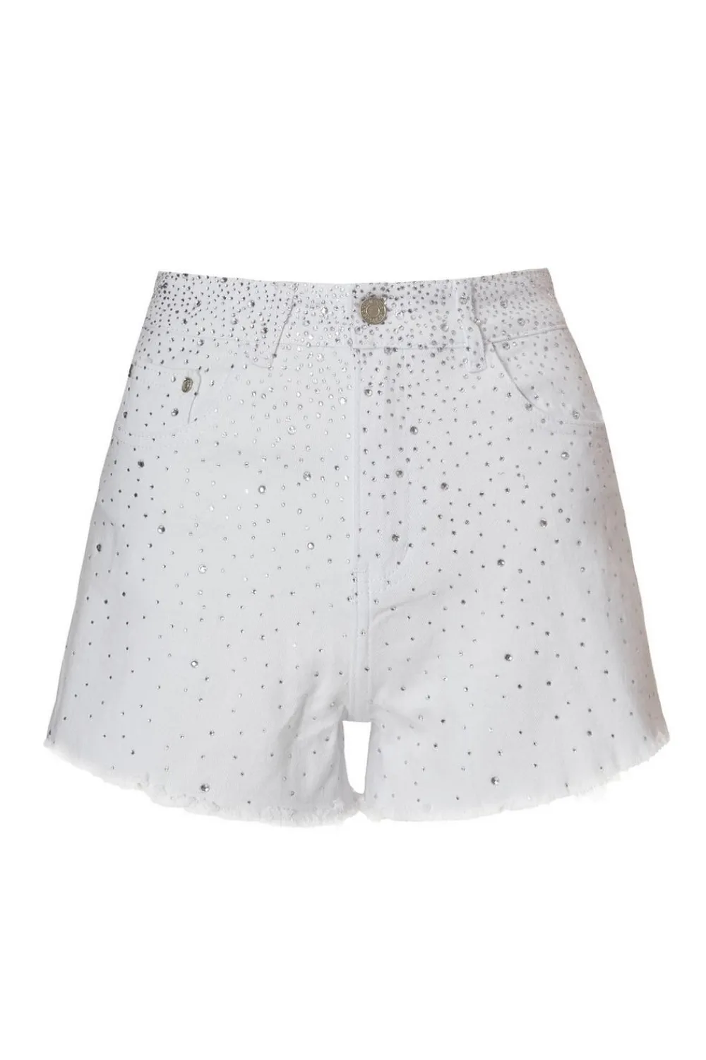 Quiz Summer Clothes|Shorts>White Denim Embellished Shorts