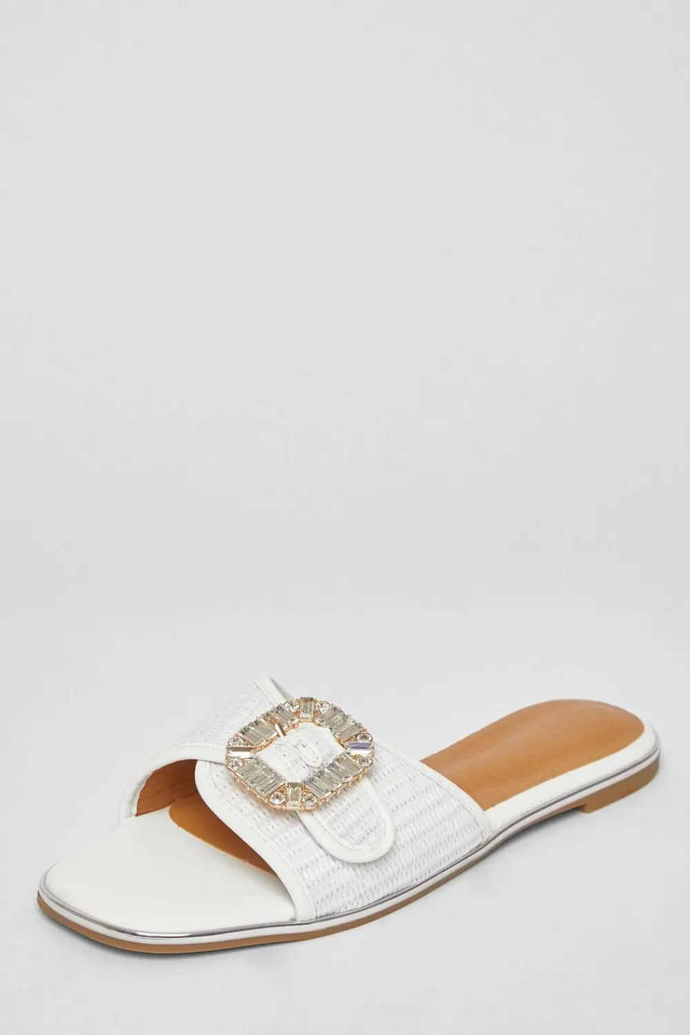 Quiz Sandals|Holiday Shoes>Diamante Buckle Flat Sandals