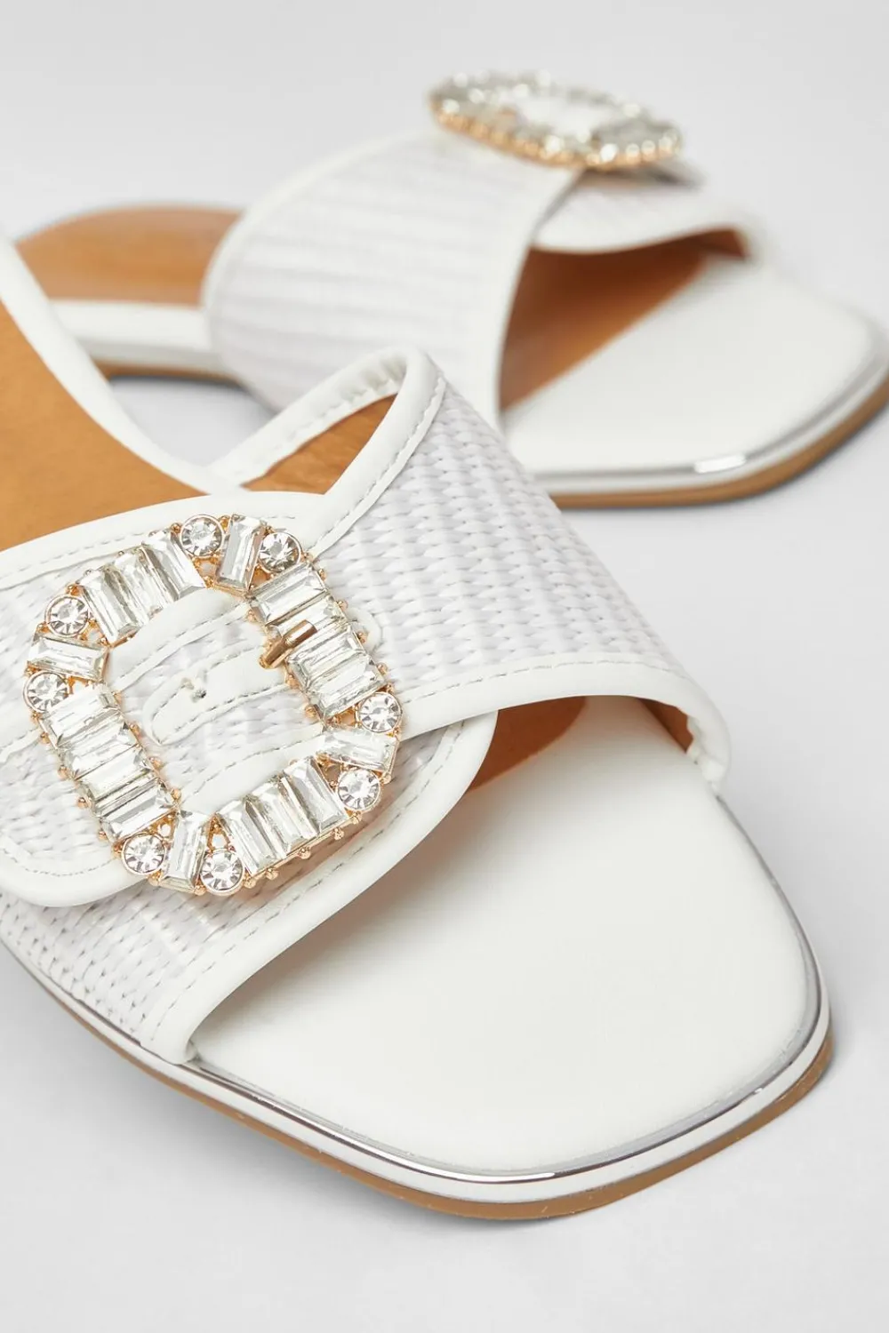 Quiz Sandals|Holiday Shoes>Diamante Buckle Flat Sandals