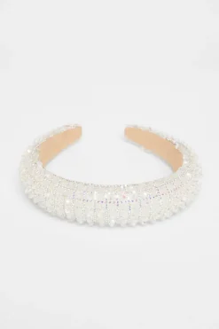 Quiz Wedding Accessories|Hair Accessories>White Diamante Chunky Headband