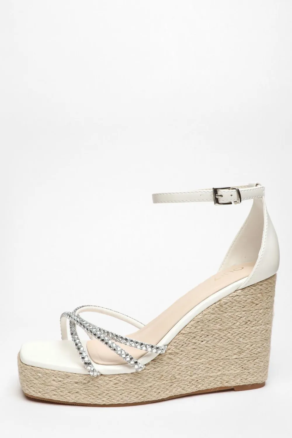 Quiz Wedges|Sandals>Diamante Cross Strap Wedges