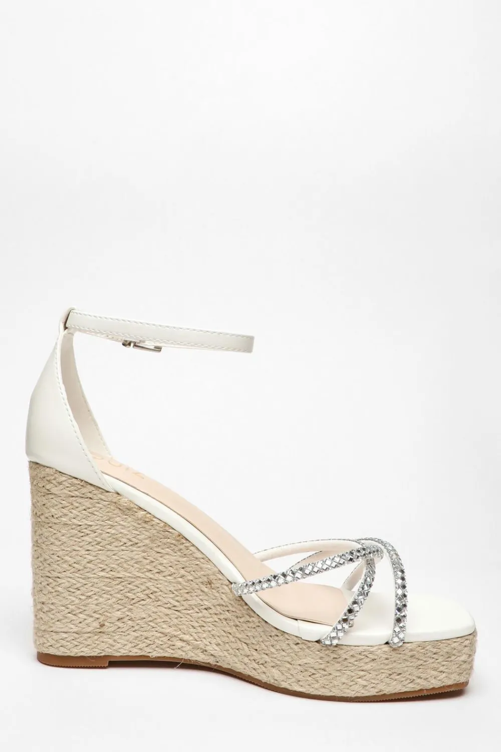 Quiz Wedges|Sandals>Diamante Cross Strap Wedges