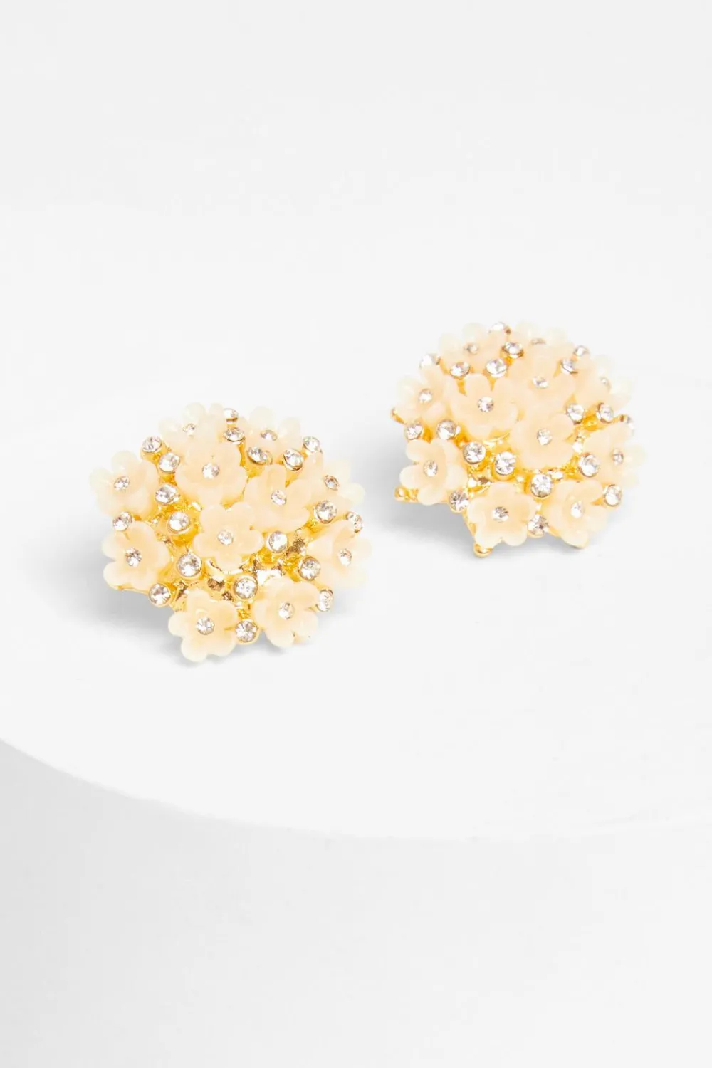 Quiz Wedding Accessories|Jewellery>White Diamante Flower Earrings