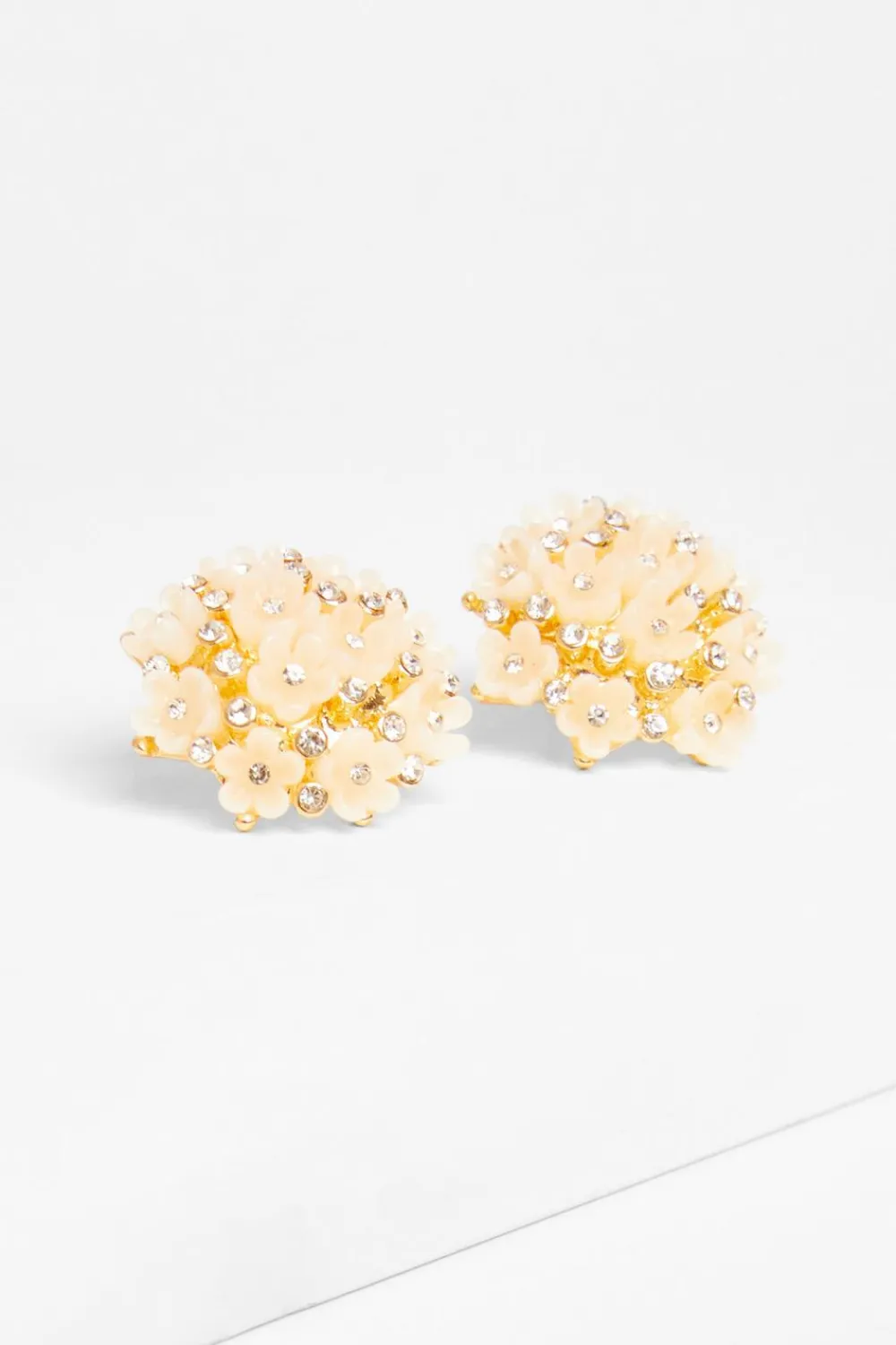 Quiz Wedding Accessories|Jewellery>White Diamante Flower Earrings