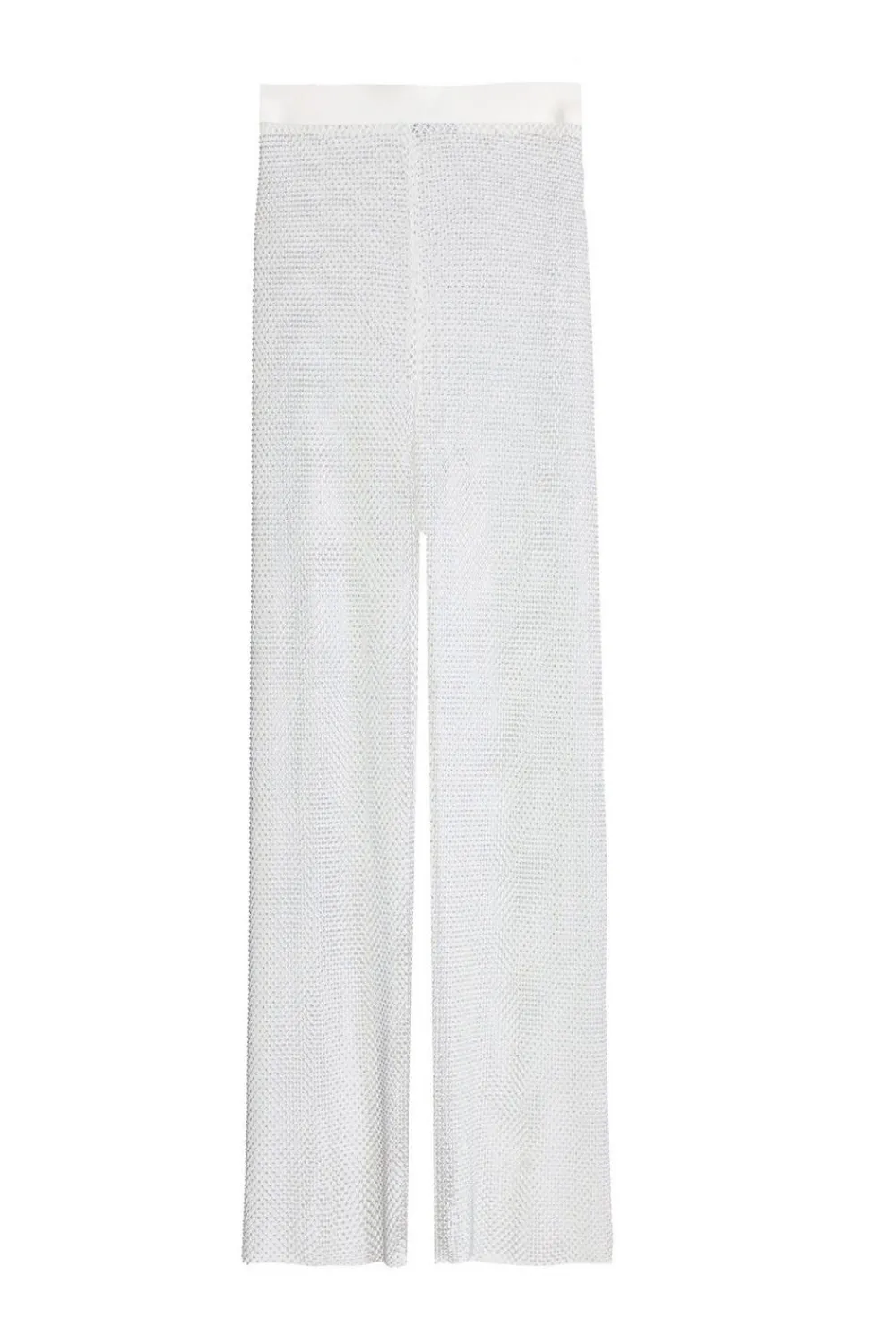Quiz Trousers|Summer Clothes>White Diamante Mesh Trousers