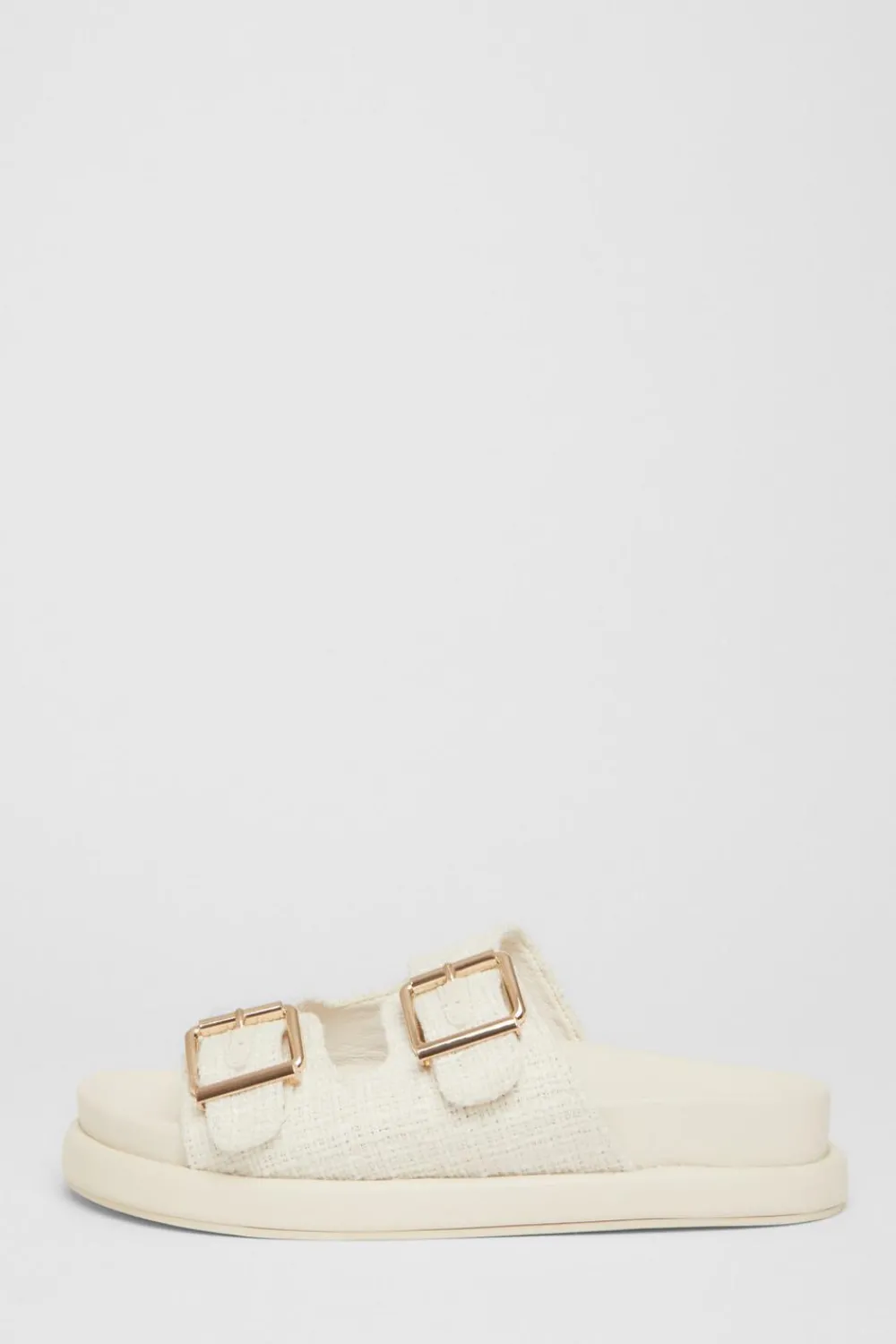 Quiz Sandals|Holiday Shoes>Double Buckle Flat Sandals