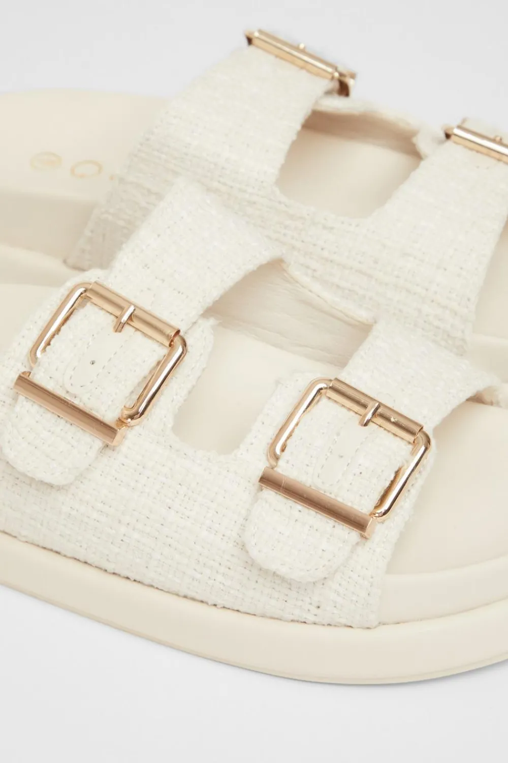 Quiz Sandals|Holiday Shoes>Double Buckle Flat Sandals
