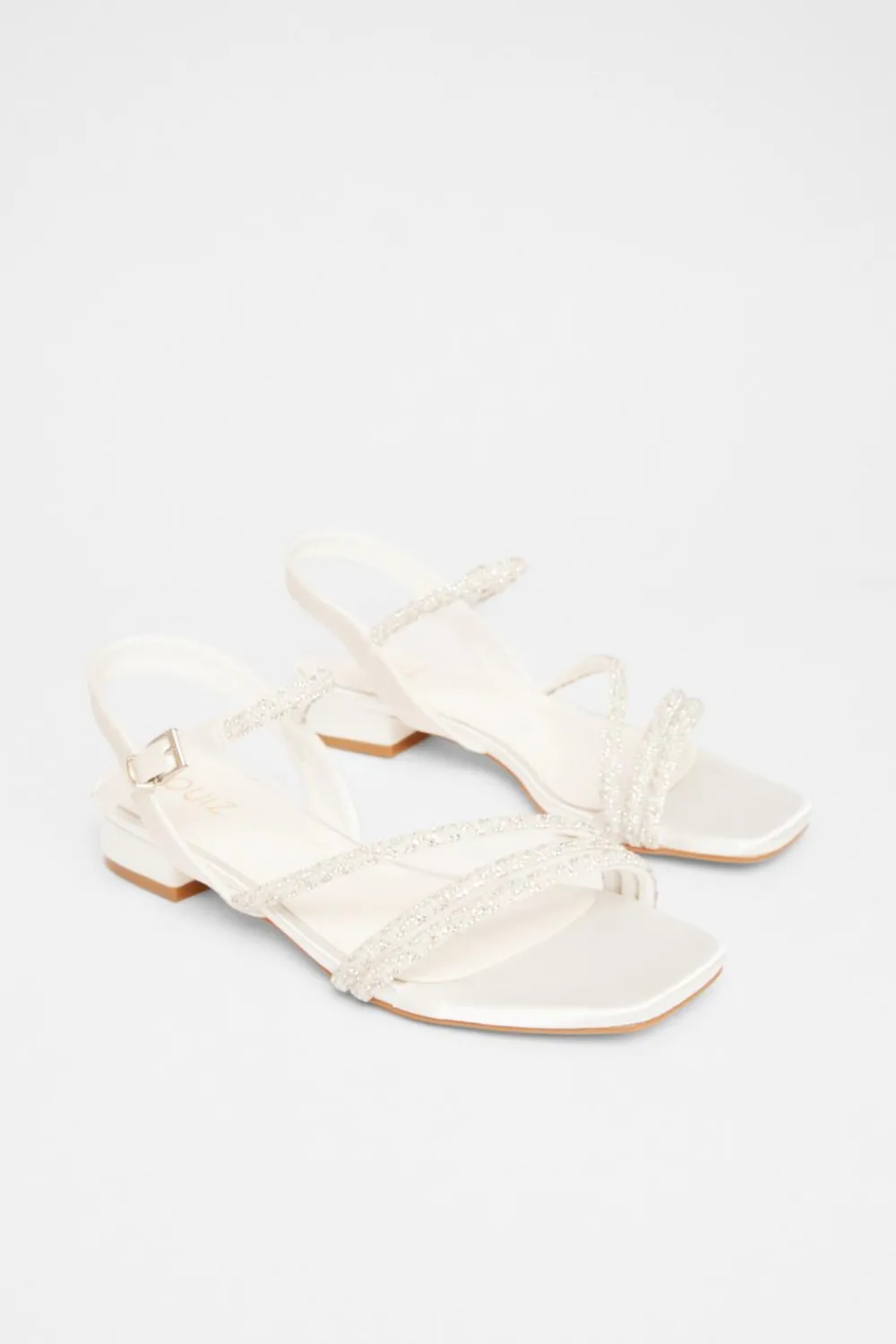 Quiz Sandals|Occasion Shoes>White Embellished Strappy Sandals